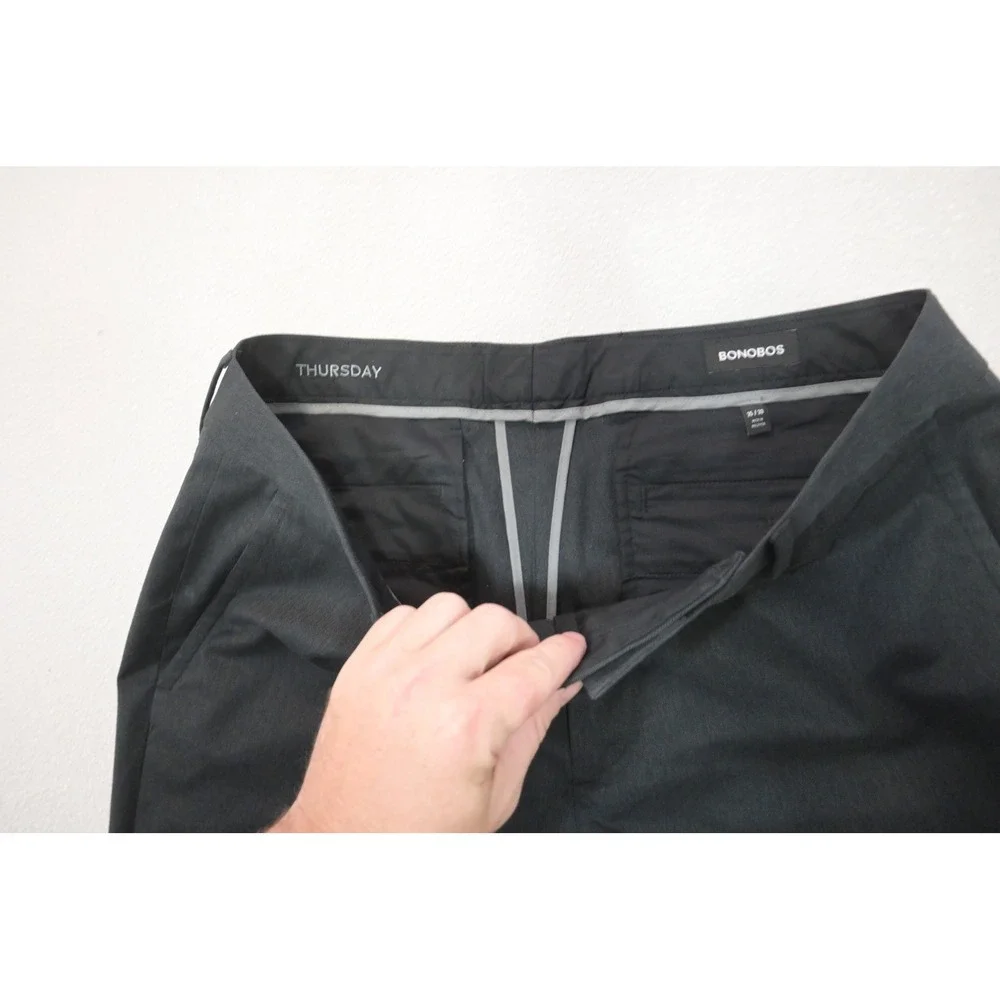 Bonobos Thursday Straight Leg Chino Pants Mens 35x30 Sttetch Grey Excellent